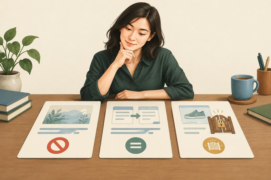 Đối chiếu vai trò của trang cảm ơn, URL trùng và trang sản phẩm quan trọng