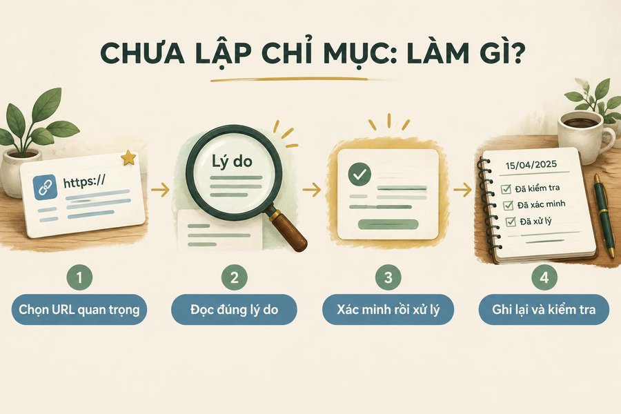 Sơ đồ ghi nhớ cách chọn việc cần làm cho một URL chưa được lập chỉ mục