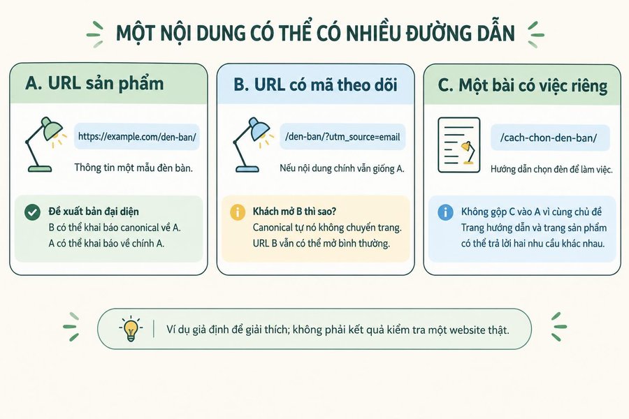 Sơ đồ nhiều URL cùng nội dung