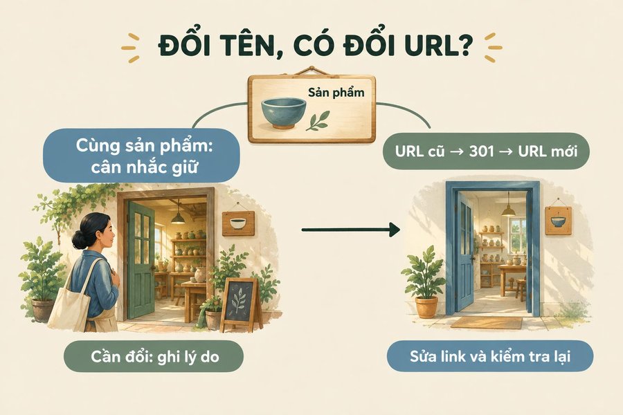 Sơ đồ ghi nhớ quyết định giữ URL hay đổi địa chỉ