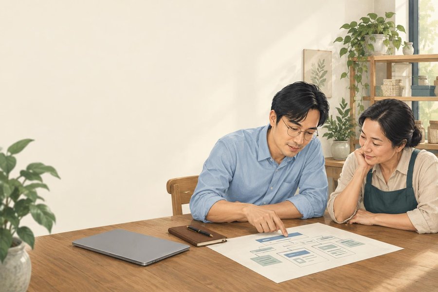 Anh Gồ cùng người chủ website tìm hiểu bản đồ thông tin về website.