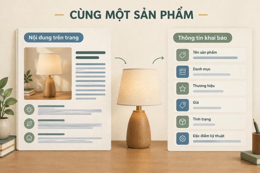 So sánh thông tin người đọc nhìn thấy và bản khai báo có cấu trúc
