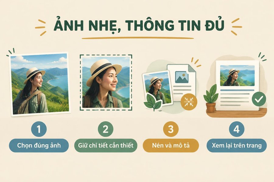 Sơ đồ ghi nhớ quy trình chuẩn bị ảnh website