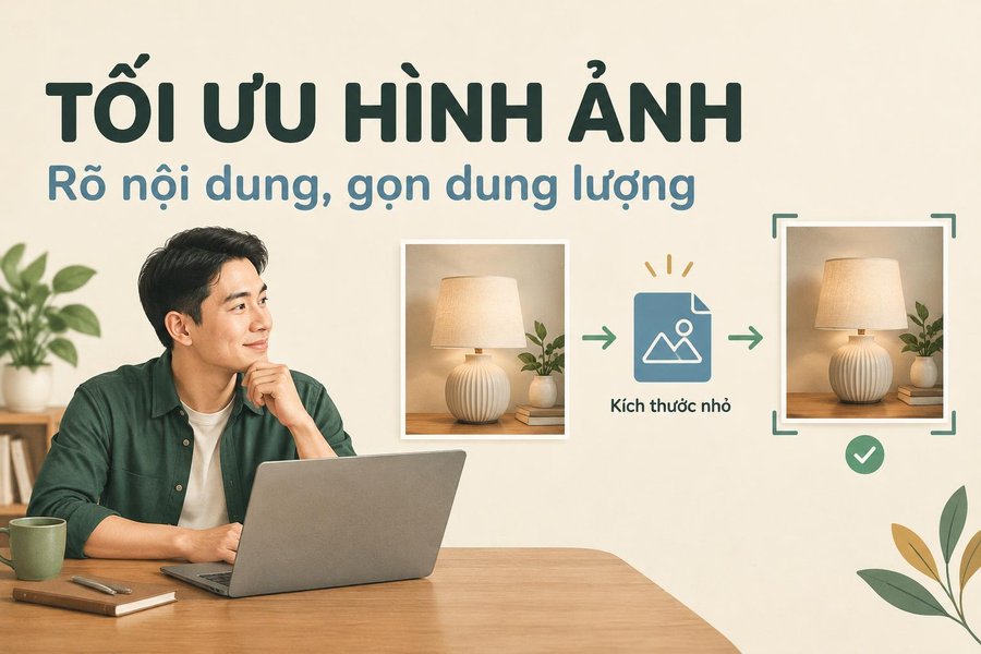 Ảnh đại diện tối ưu hình ảnh với ảnh sản phẩm rõ và tệp ảnh gọn